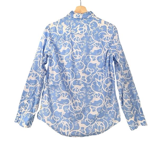 Lilly Pulitzer Size SMALL Button Up Blouse Monkey Print Preppy Shake it Up Beach - Picture 5 of 12